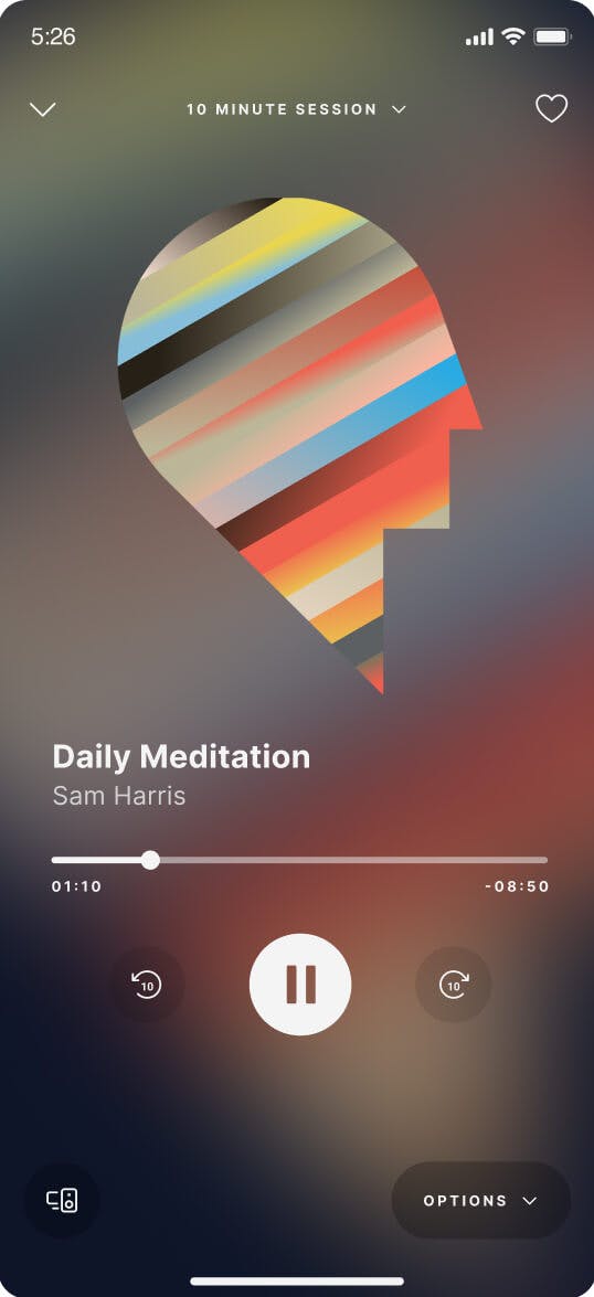 Screenshot of meditation